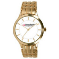 Men's Accolade Gold-tone Bracelet Watch W/ White Dial